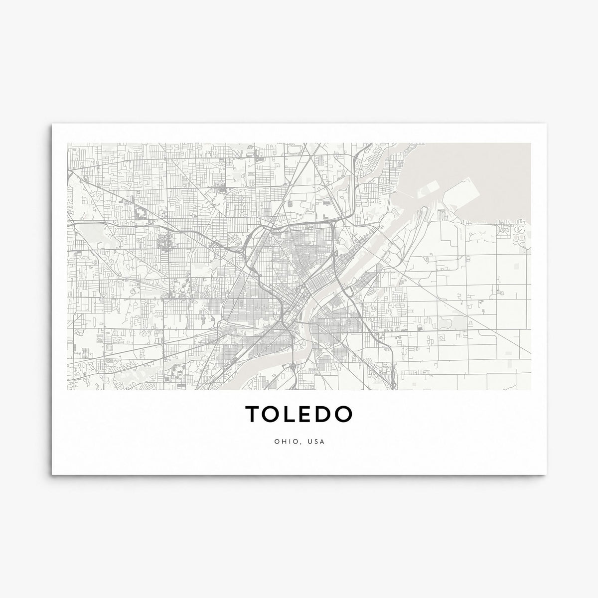 Toledo, Ohio Map Poster, print only (unframed)
