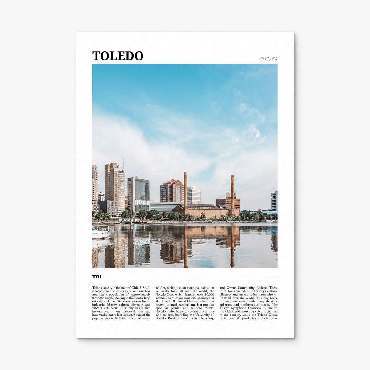 Toledo, Ohio Travel Poster, print only (unframed)