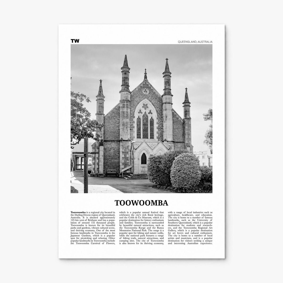 Toowoomba Newspaper Poster, print only (unframed)