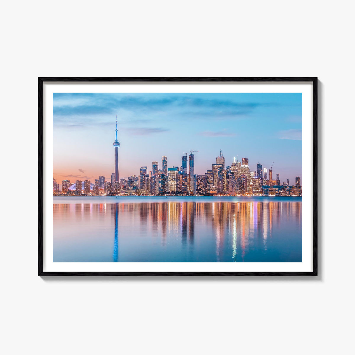 Toronto colorful photo poster of Ontario, Canada – horizontal wall art, unframed print shown in interior mockup