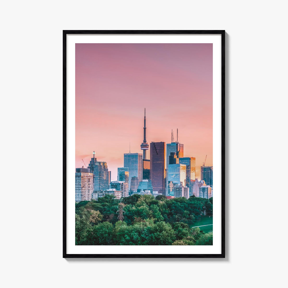 Toronto no. 1 colorful photo poster of Ontario, Canada – vertical wall art, unframed print shown in interior mockup