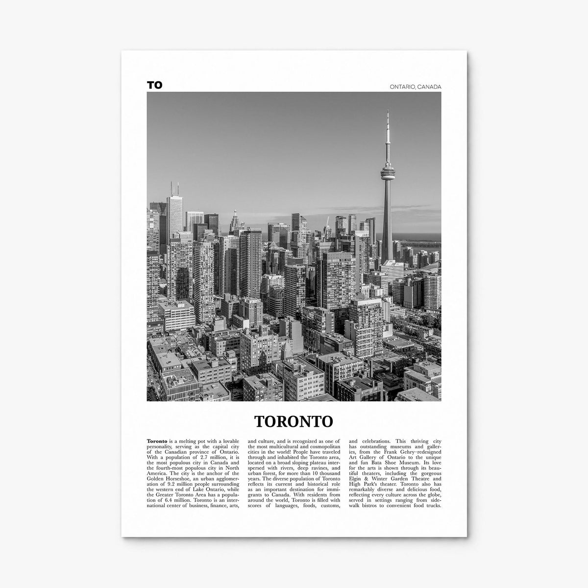 Toronto Newspaper No 1 Poster, print only (unframed)