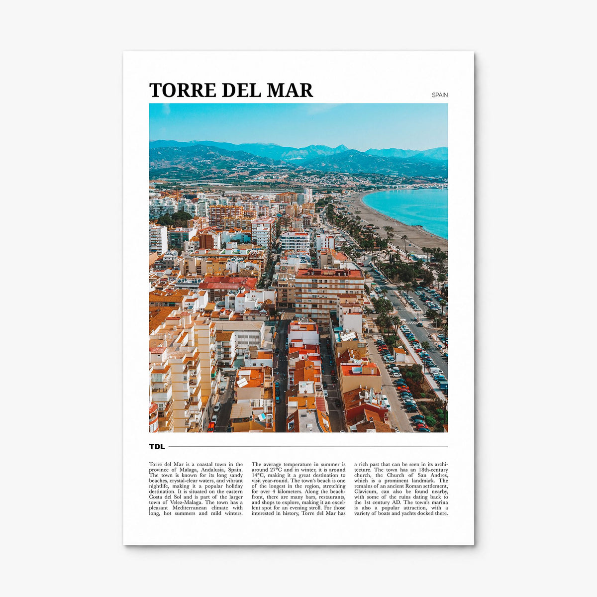 Torre del Mar Travel Poster, print only (unframed)