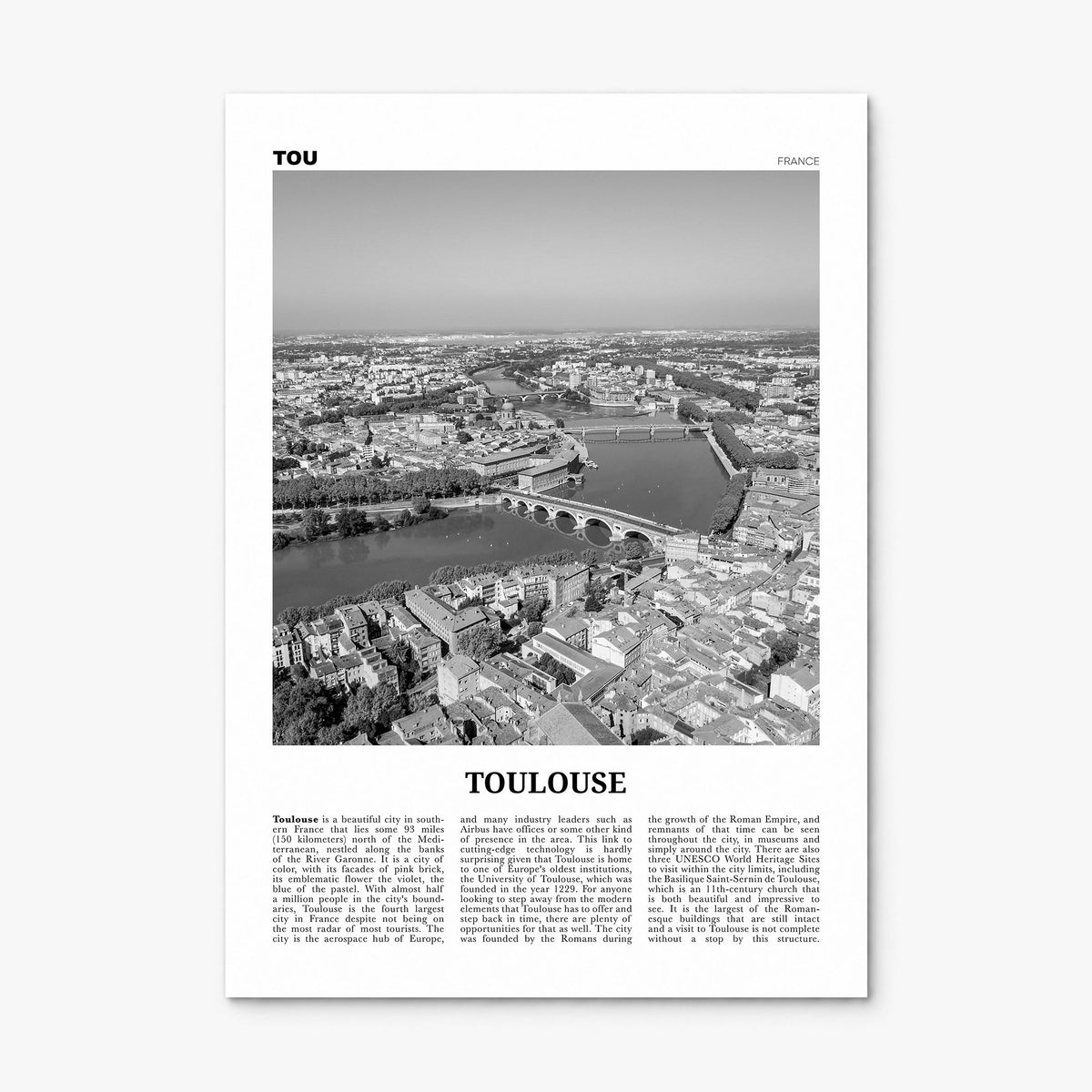 Toulouse Newspaper Poster, print only (unframed)