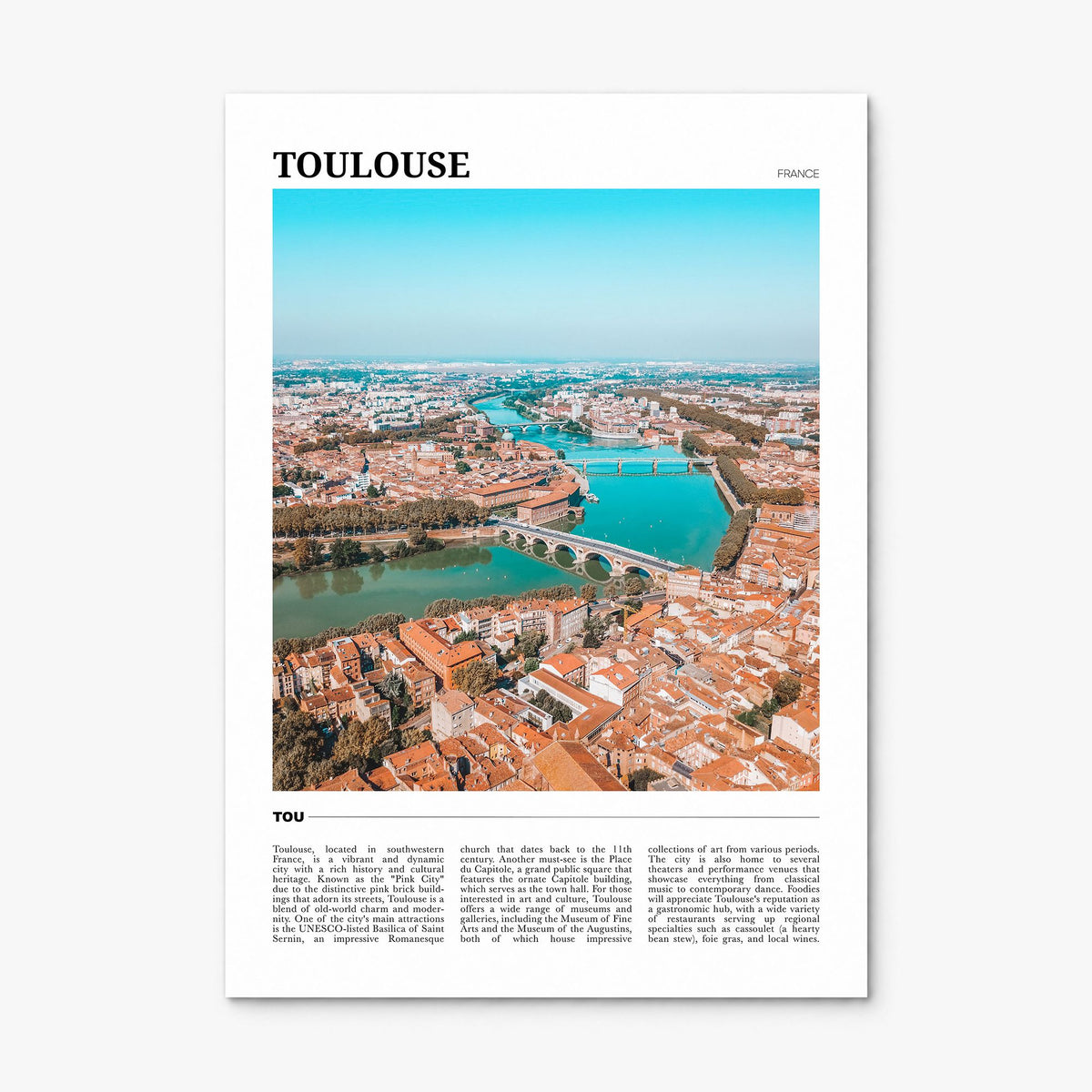 Toulouse Travel Poster, print only (unframed)