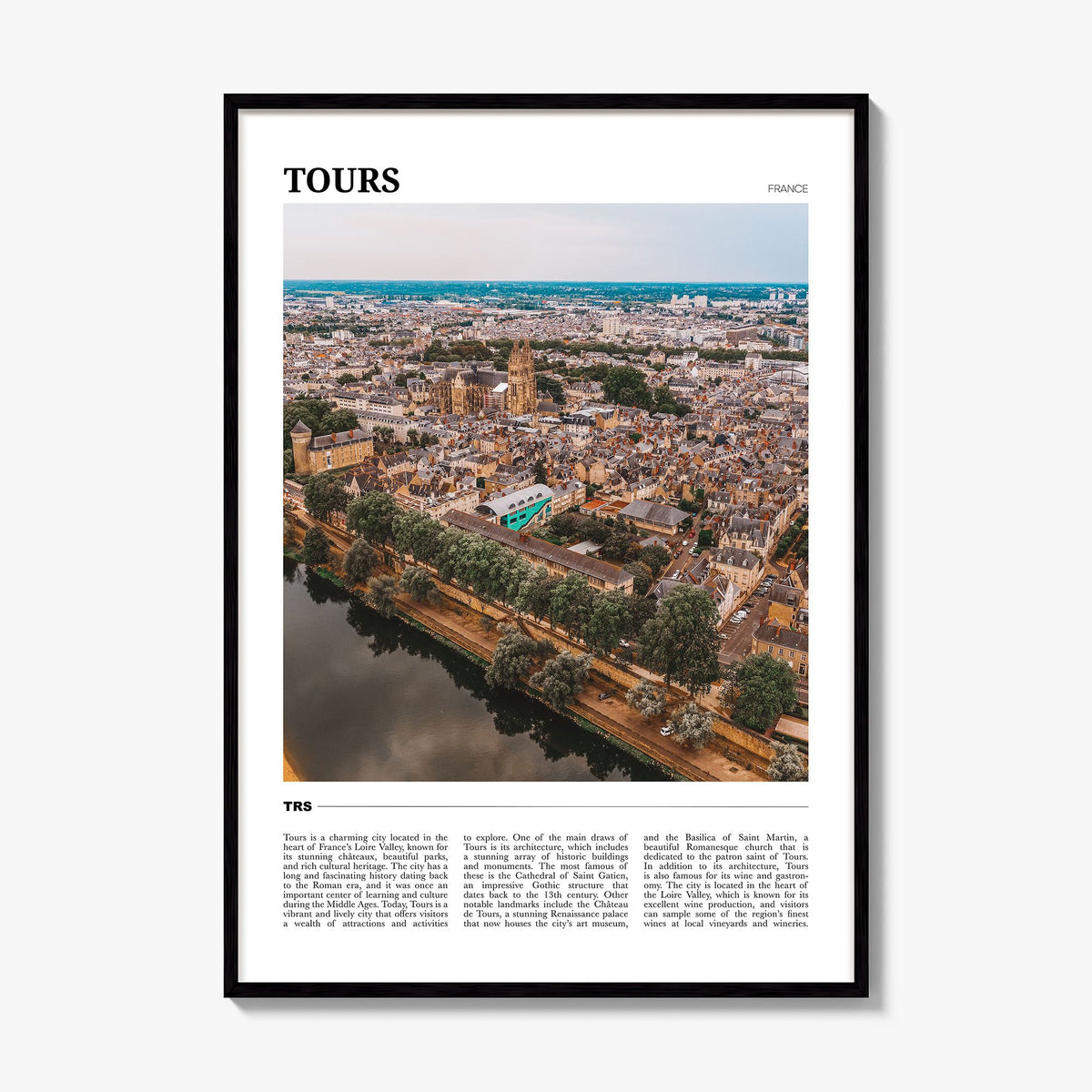 Tours Travel Poster, framed poster mockup