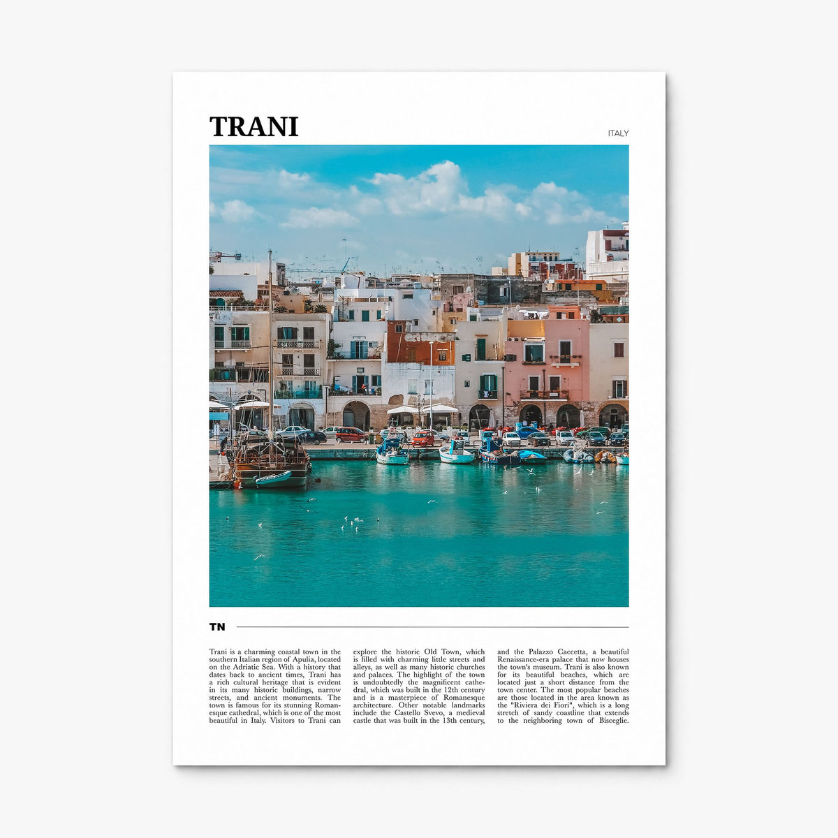 Trani Travel Poster, print only (unframed)