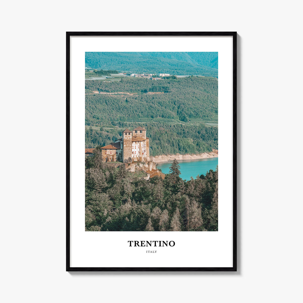 Trentino no. 1 colorful classic poster of Italy – vertical wall art, unframed print shown in interior mockup