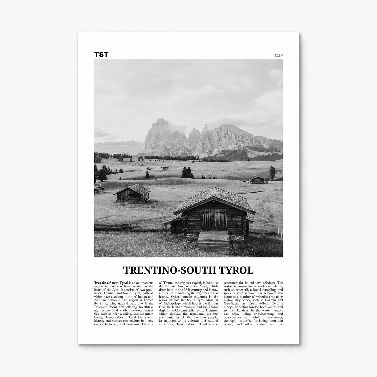 Trentino-South Tyrol Newspaper Poster, print only (unframed)