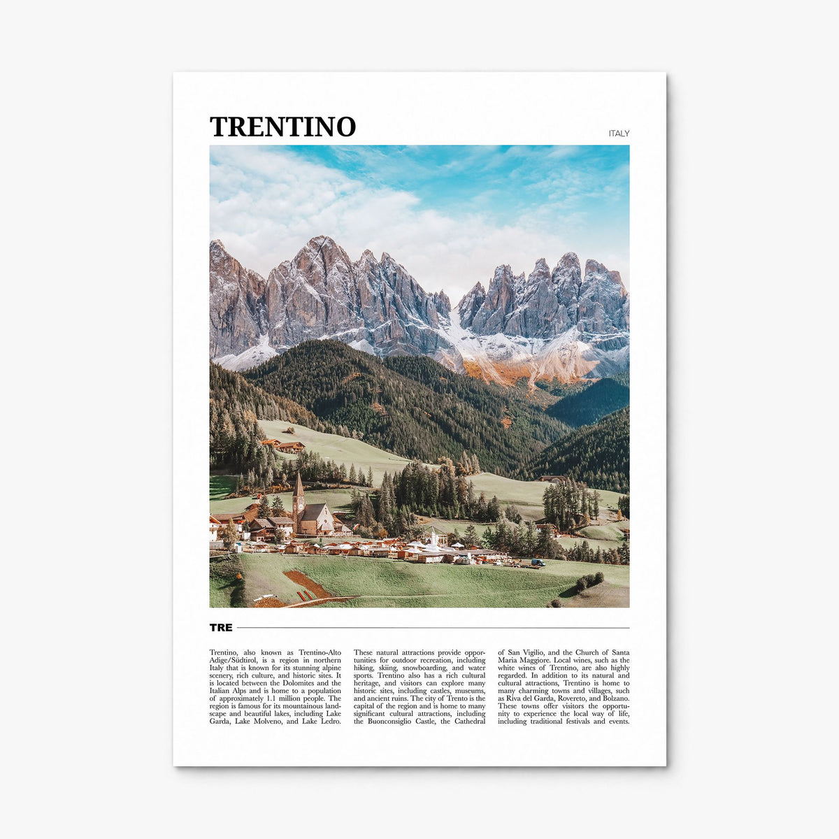 Trentino Travel No 2 Poster, print only (unframed)