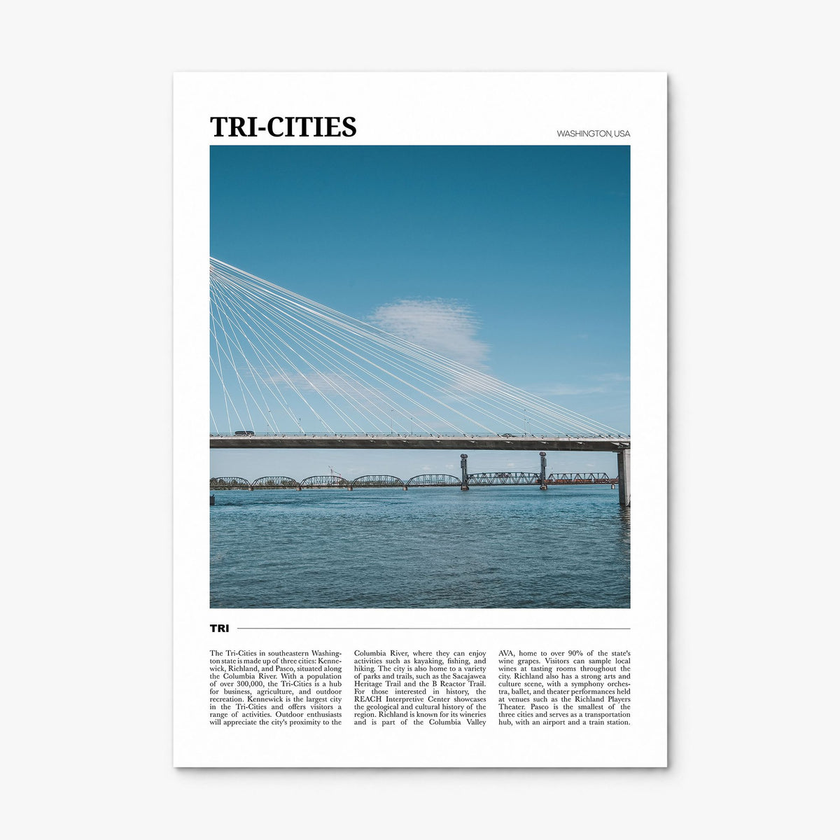 Tri-Cities Travel Poster, print only (unframed)