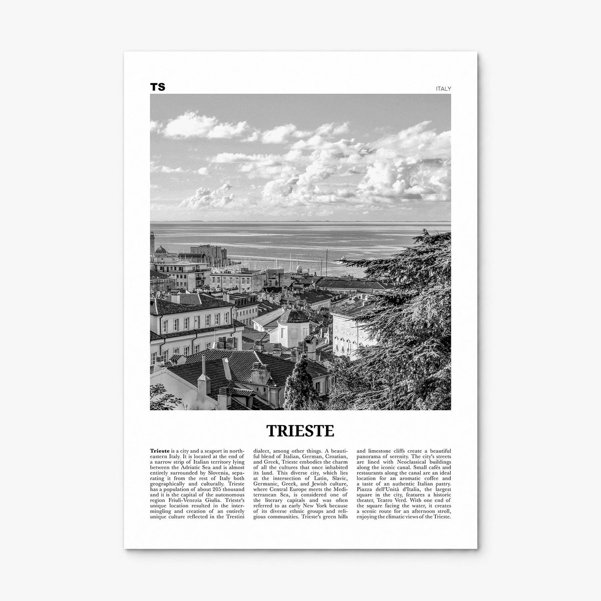 Trieste Newspaper Poster, print only (unframed)