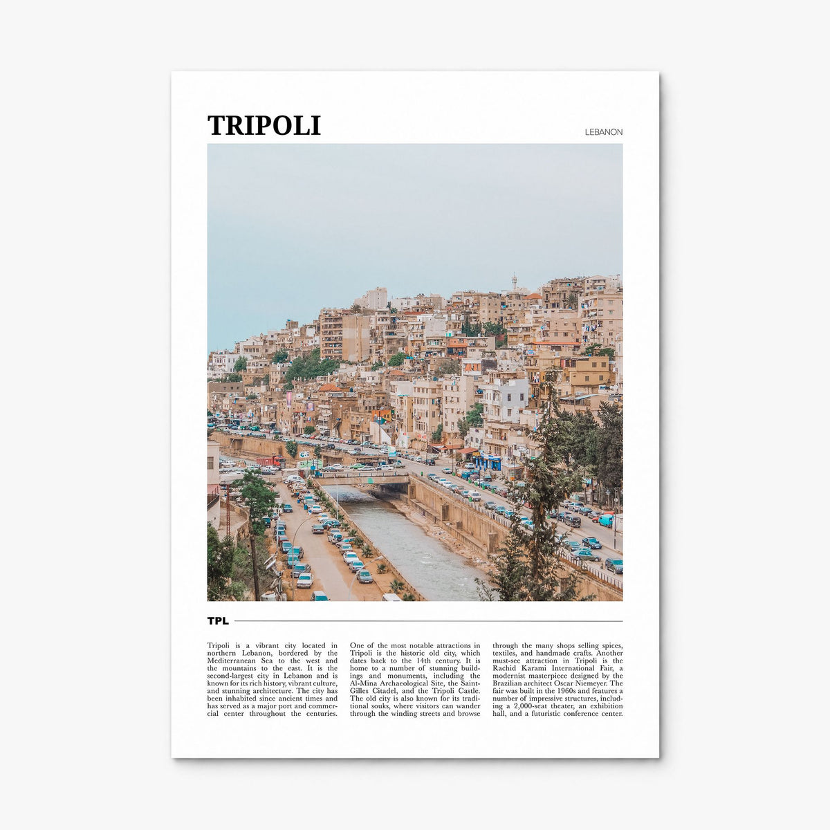 Tripoli, Lebanon Travel Poster, print only (unframed)