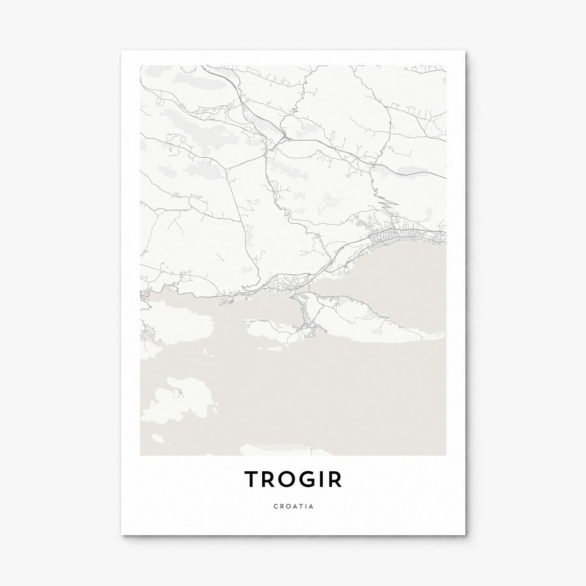 Trogir Map Poster, print only (unframed)