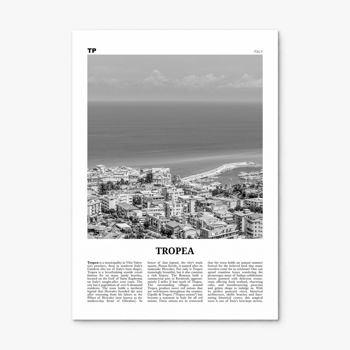Tropea Newspaper Poster, print only (unframed)
