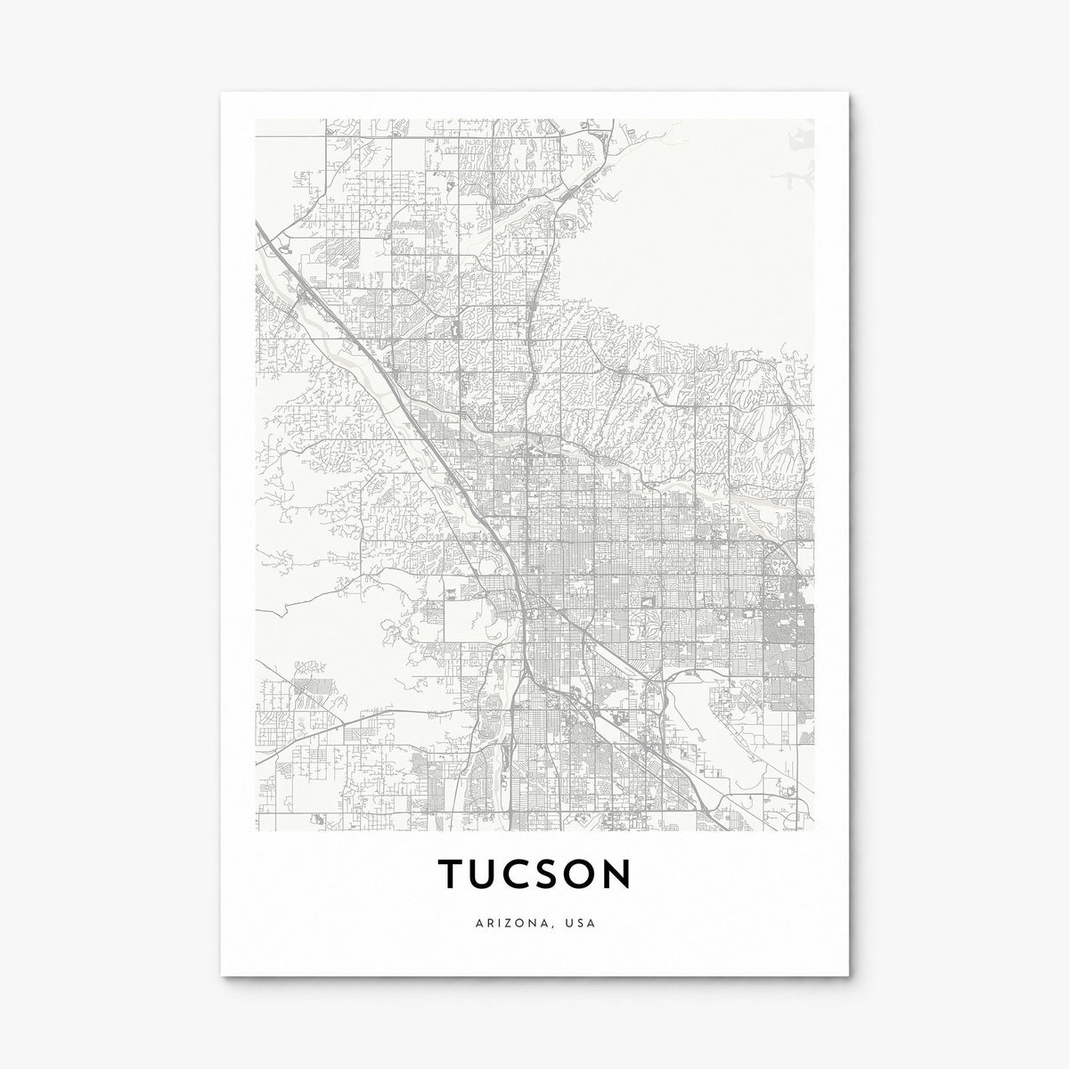 Tucson Map Poster, print only (unframed)