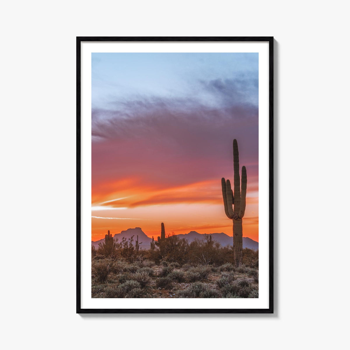 Tucson no. 2 colorful photo poster of Arizona, USA – vertical wall art, unframed print shown in interior mockup