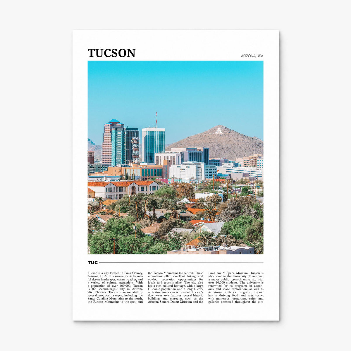 Tucson Travel No 2 Poster, print only (unframed)
