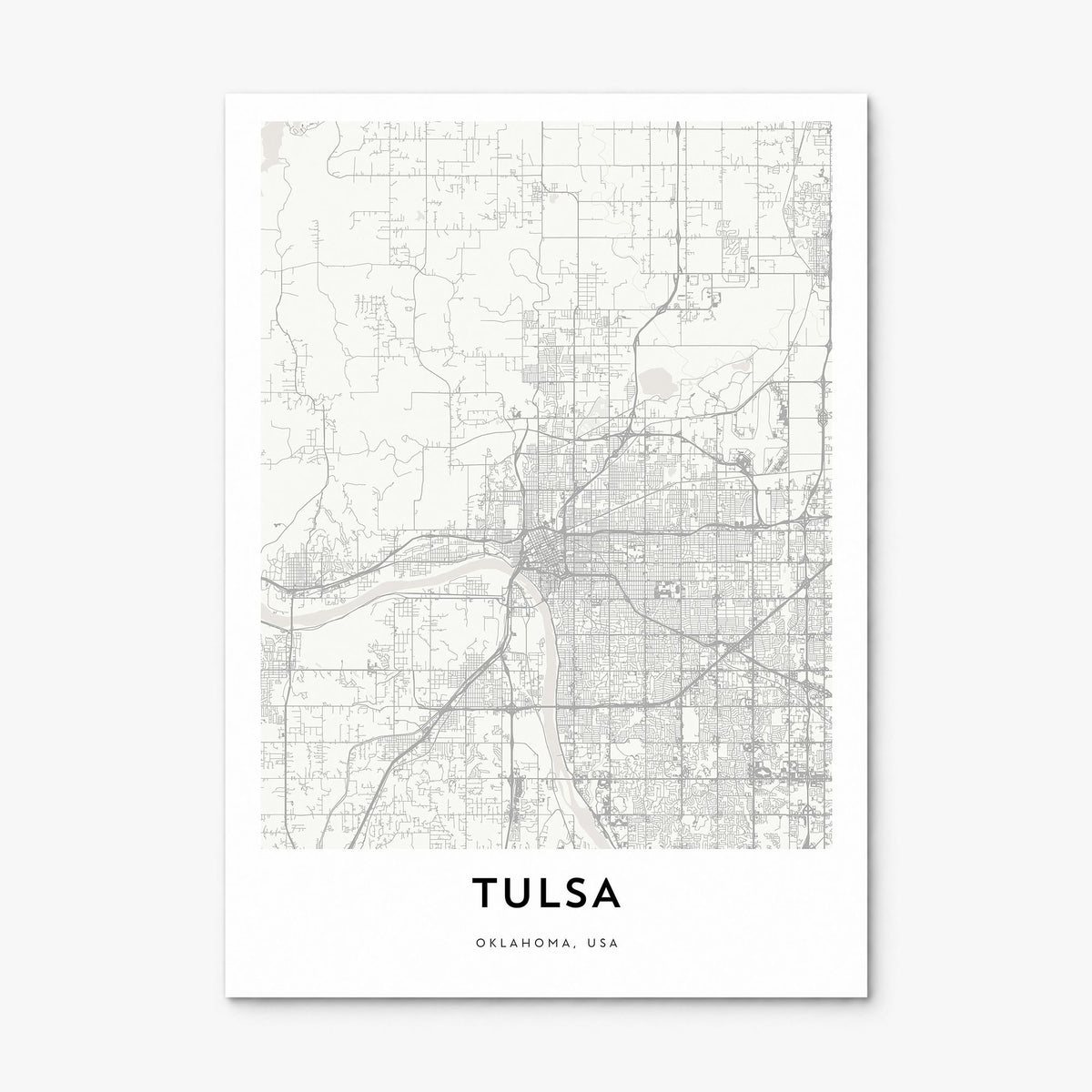 Tulsa Map Poster, print only (unframed)