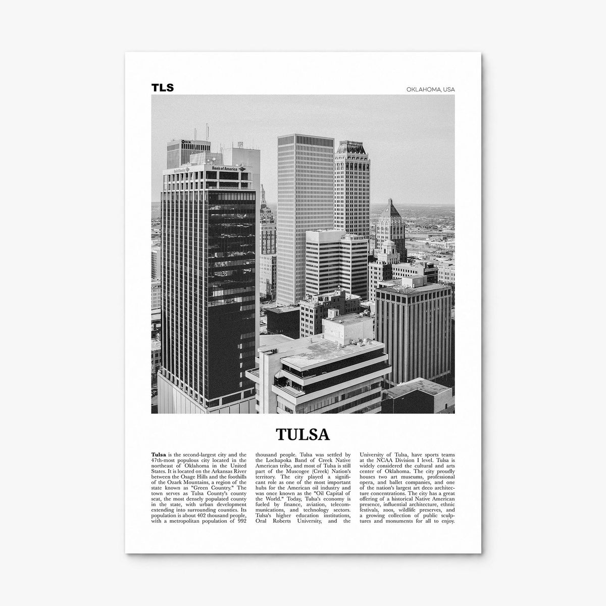 Tulsa Newspaper Poster, print only (unframed)