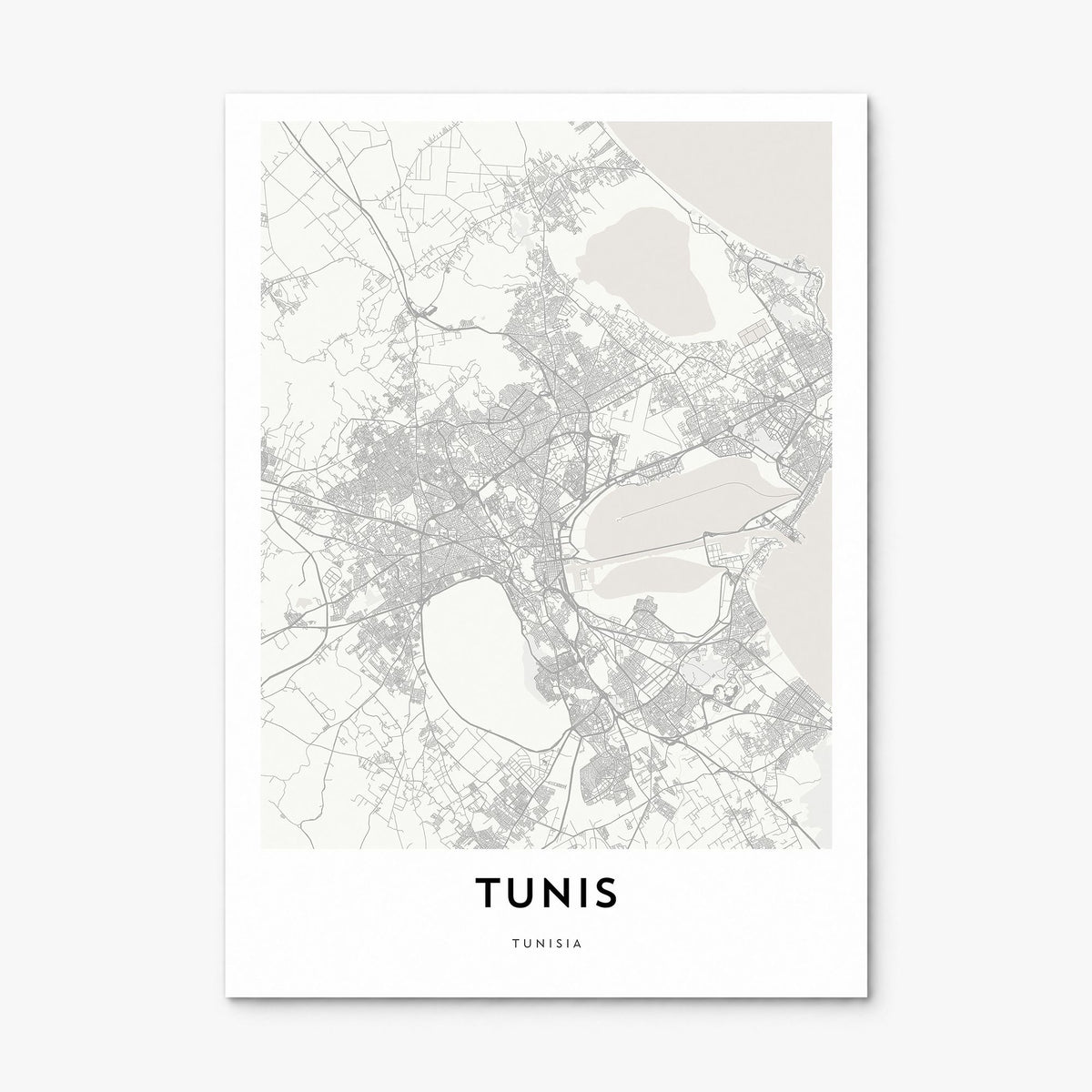 Tunis Map Poster, print only (unframed)