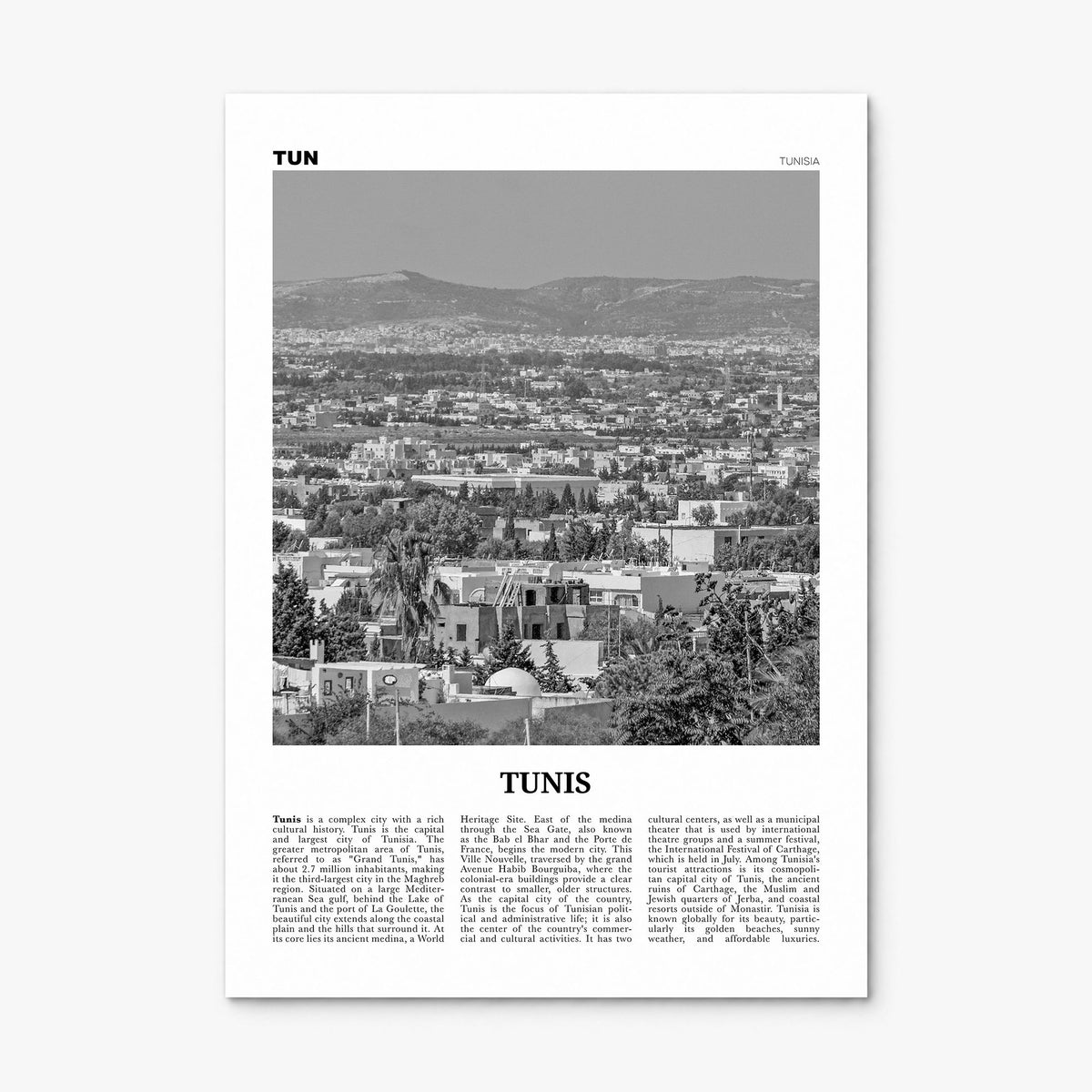 Tunis Newspaper Poster, print only (unframed)