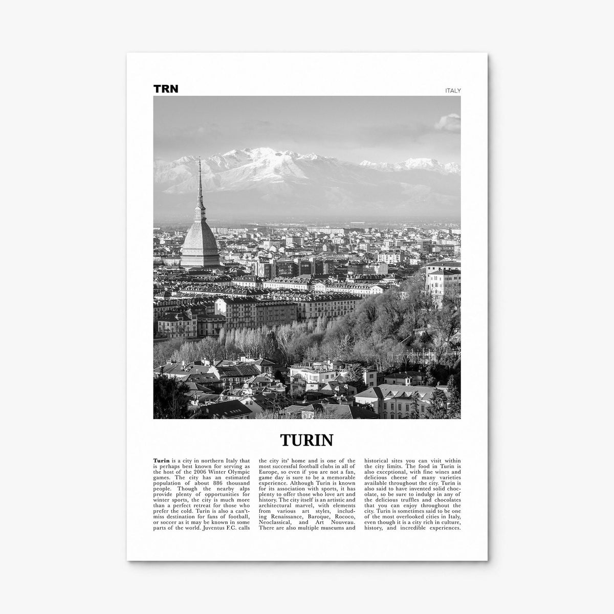 Turin Newspaper Poster, print only (unframed)