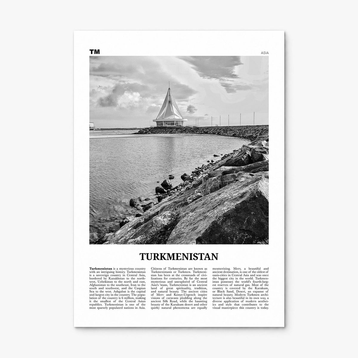 Turkmenistan Newspaper Poster, print only (unframed)