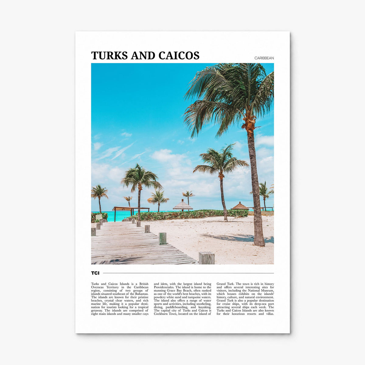 Turks and Caicos Islands Travel Poster, print only (unframed)