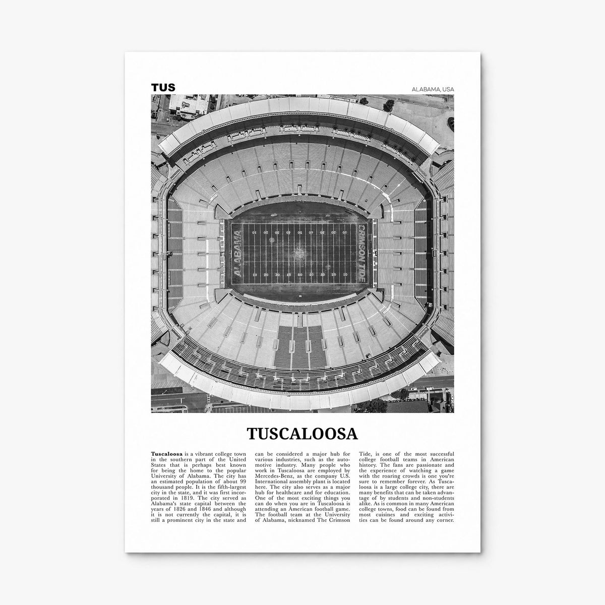 Tuscaloosa Newspaper No 1 Poster, print only (unframed)