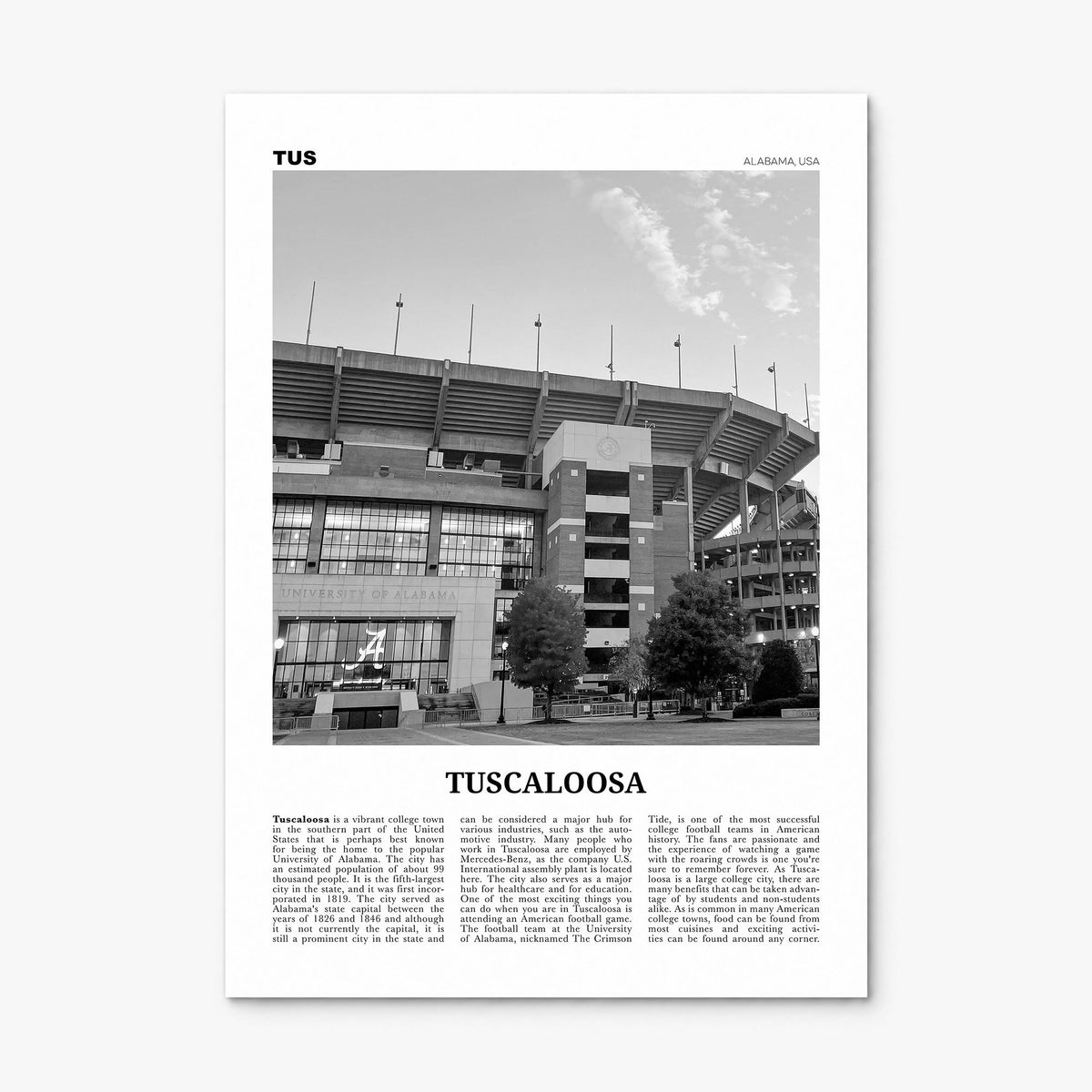 Tuscaloosa Newspaper No 2 Poster, print only (unframed)