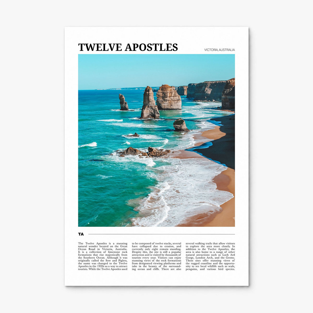 Twelve Apostles Travel Poster, print only (unframed)