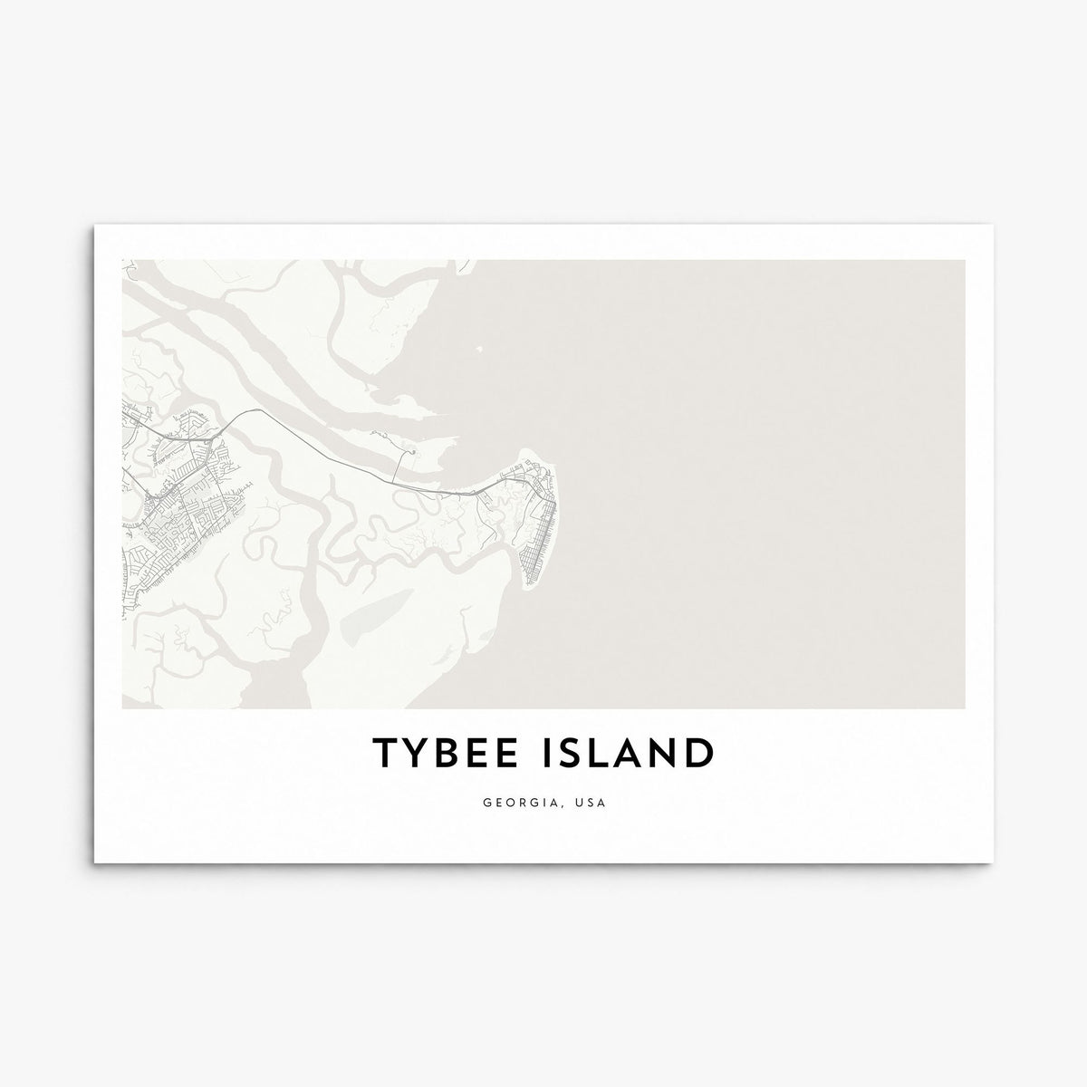 Tybee Island Map Poster, print only (unframed)
