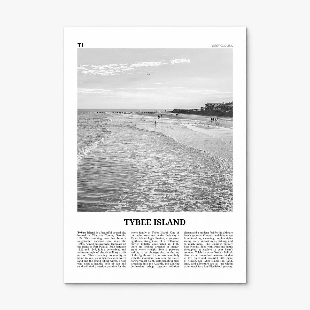 Tybee Island Newspaper Poster, print only (unframed)