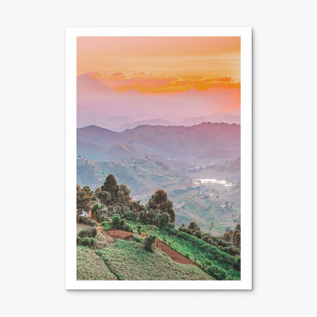 Uganda Photo Poster, print only (unframed), white border