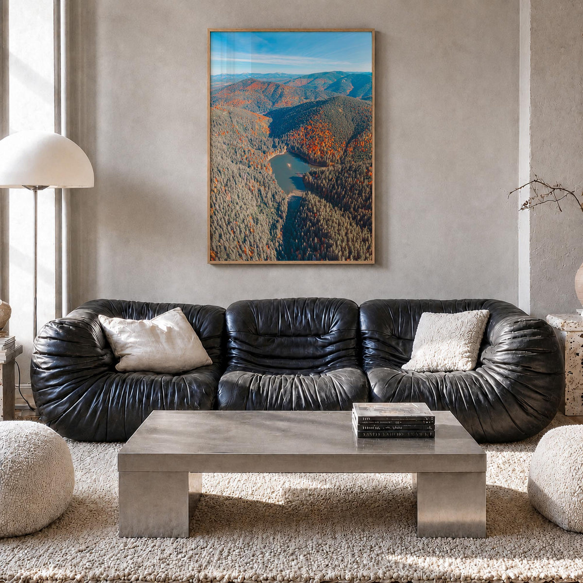 Ukraine colorful photo poster of Europe – vertical wall art in natural wood frame, hanging on wall