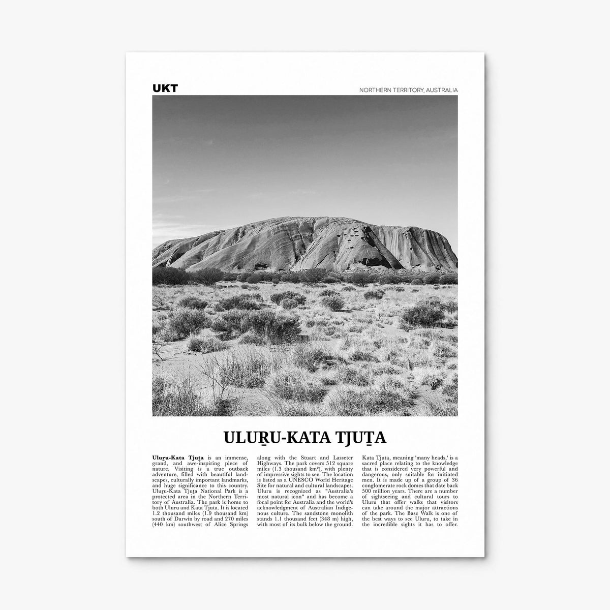 Uluru-Kata Tjuta Newspaper Poster, print only (unframed)