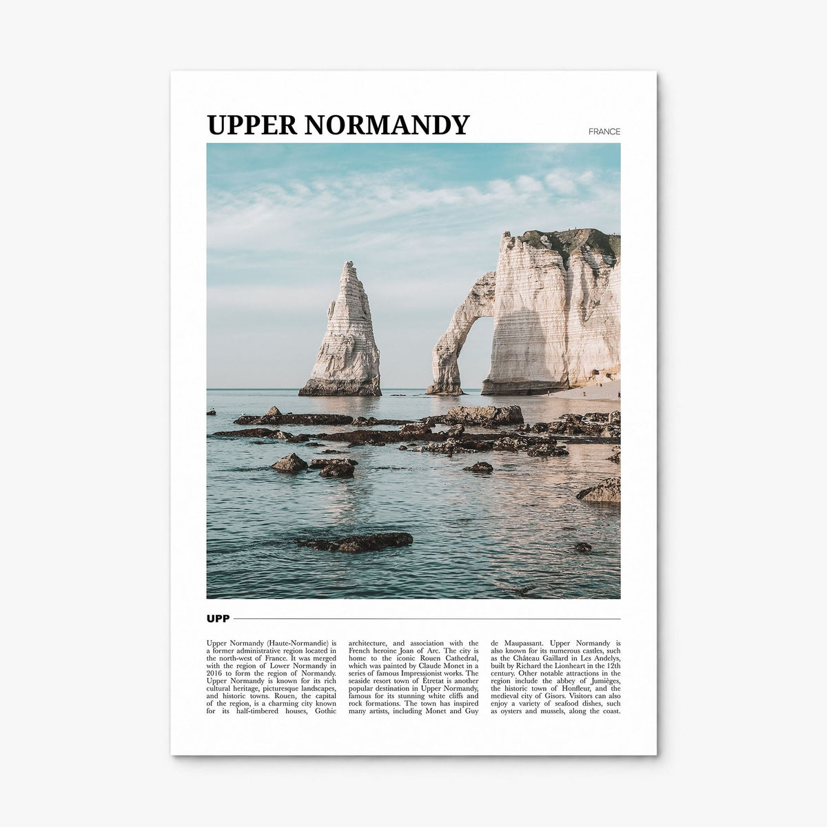 Upper Normandy Travel Poster, print only (unframed)