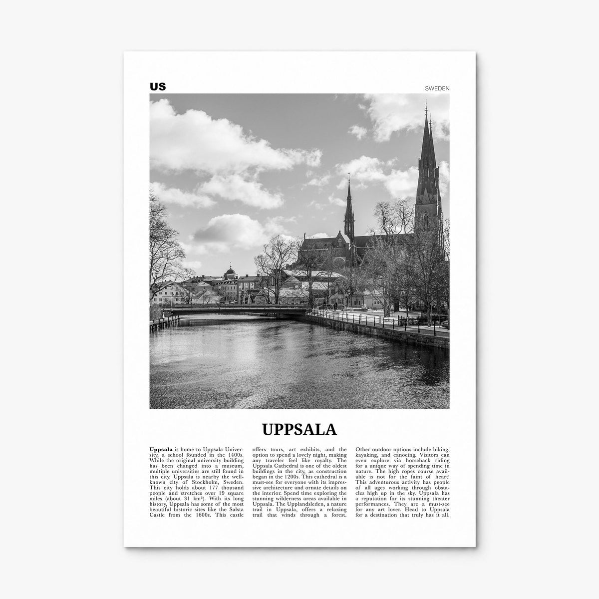 Uppsala Newspaper Poster, print only (unframed)