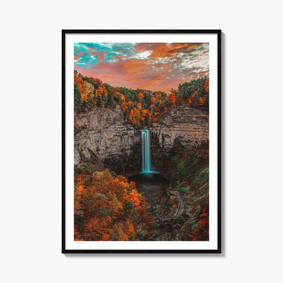 Upstate New York colorful photo poster of New York, USA – vertical wall art, unframed print shown in interior mockup