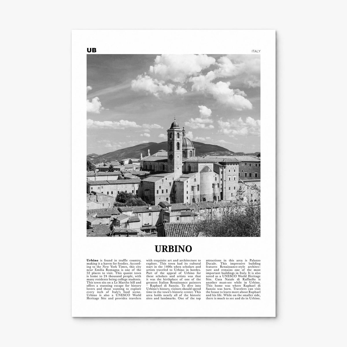 Urbino Newspaper Poster, print only (unframed)