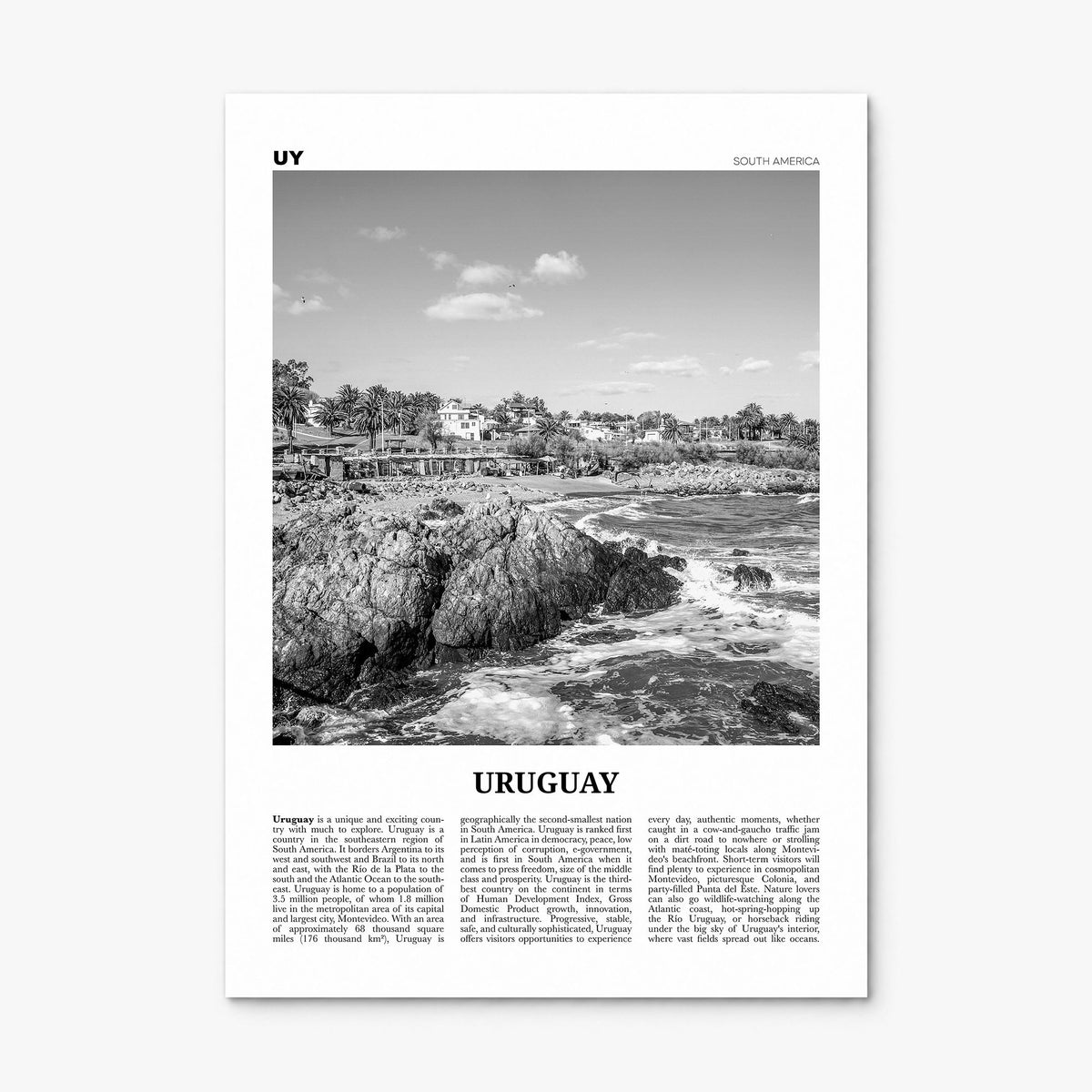 Uruguay Newspaper Poster, print only (unframed)
