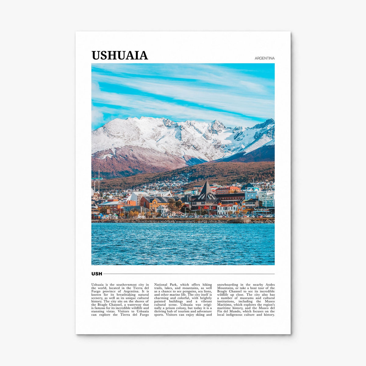 Ushuaia Travel Poster, print only (unframed)