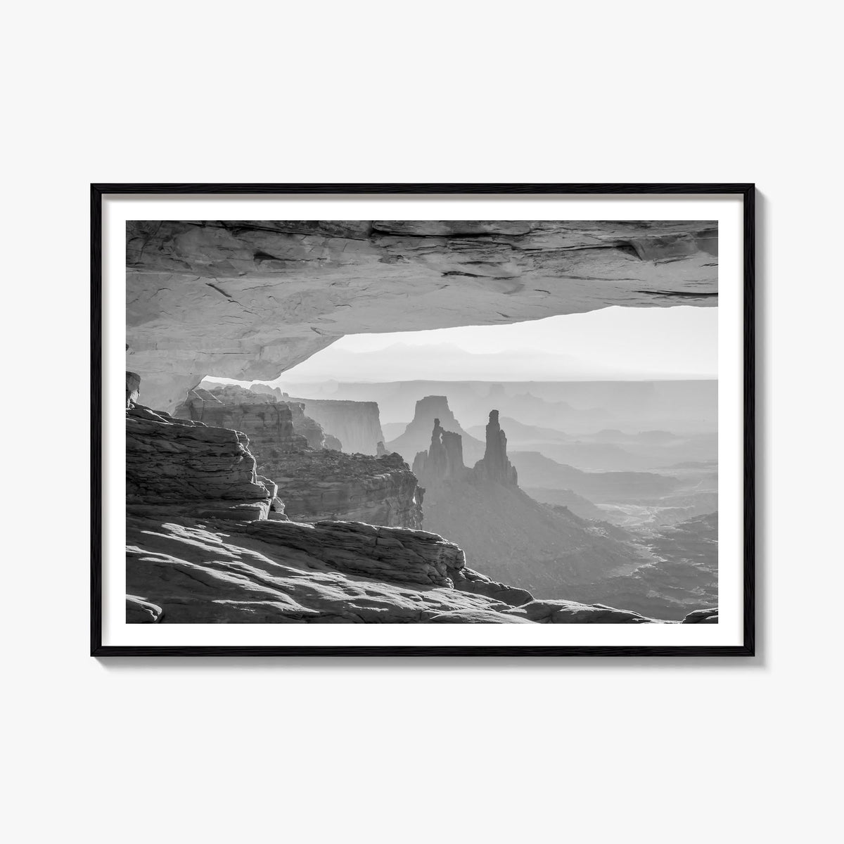 Utah black & white photo poster of United States – horizontal wall art, unframed print shown in interior mockup