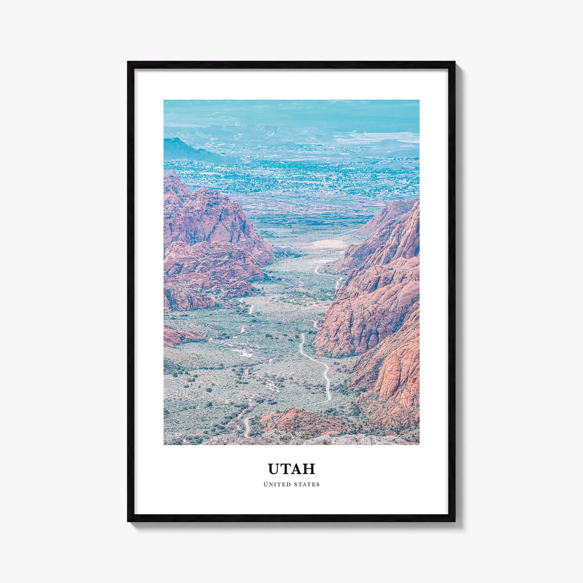 Utah no. 1 colorful classic poster of United States – vertical wall art, unframed print shown in interior mockup