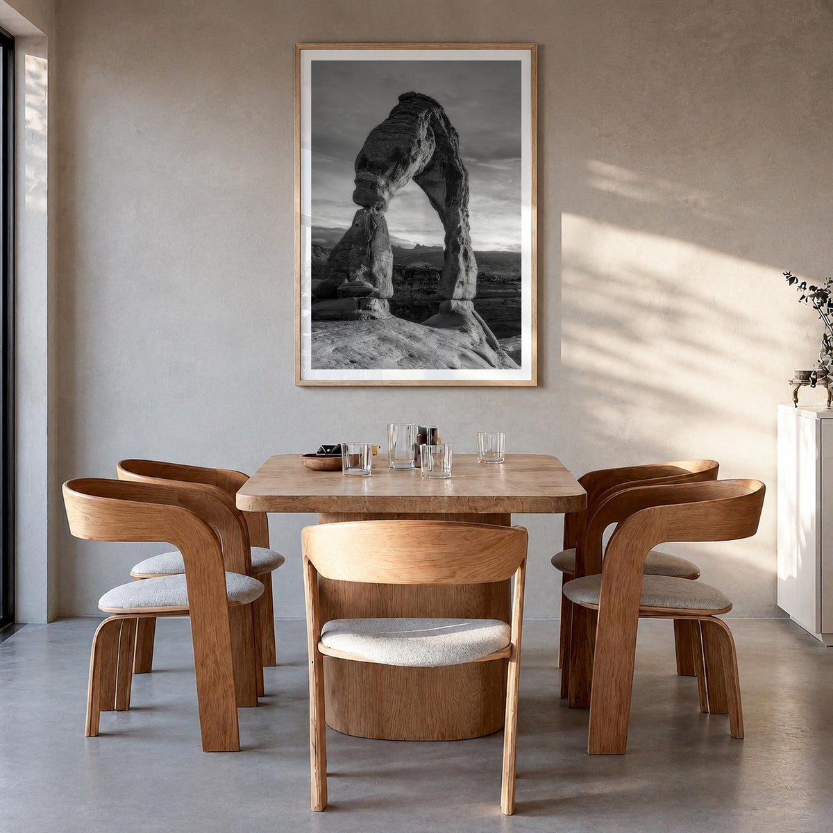 Utah no. 2 black & white photo poster of United States – vertical wall art in natural wood frame with white border, hanging o