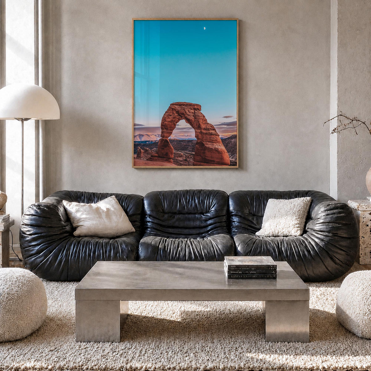 Utah no. 2 colorful photo poster of United States – vertical wall art in natural wood frame, hanging on wall