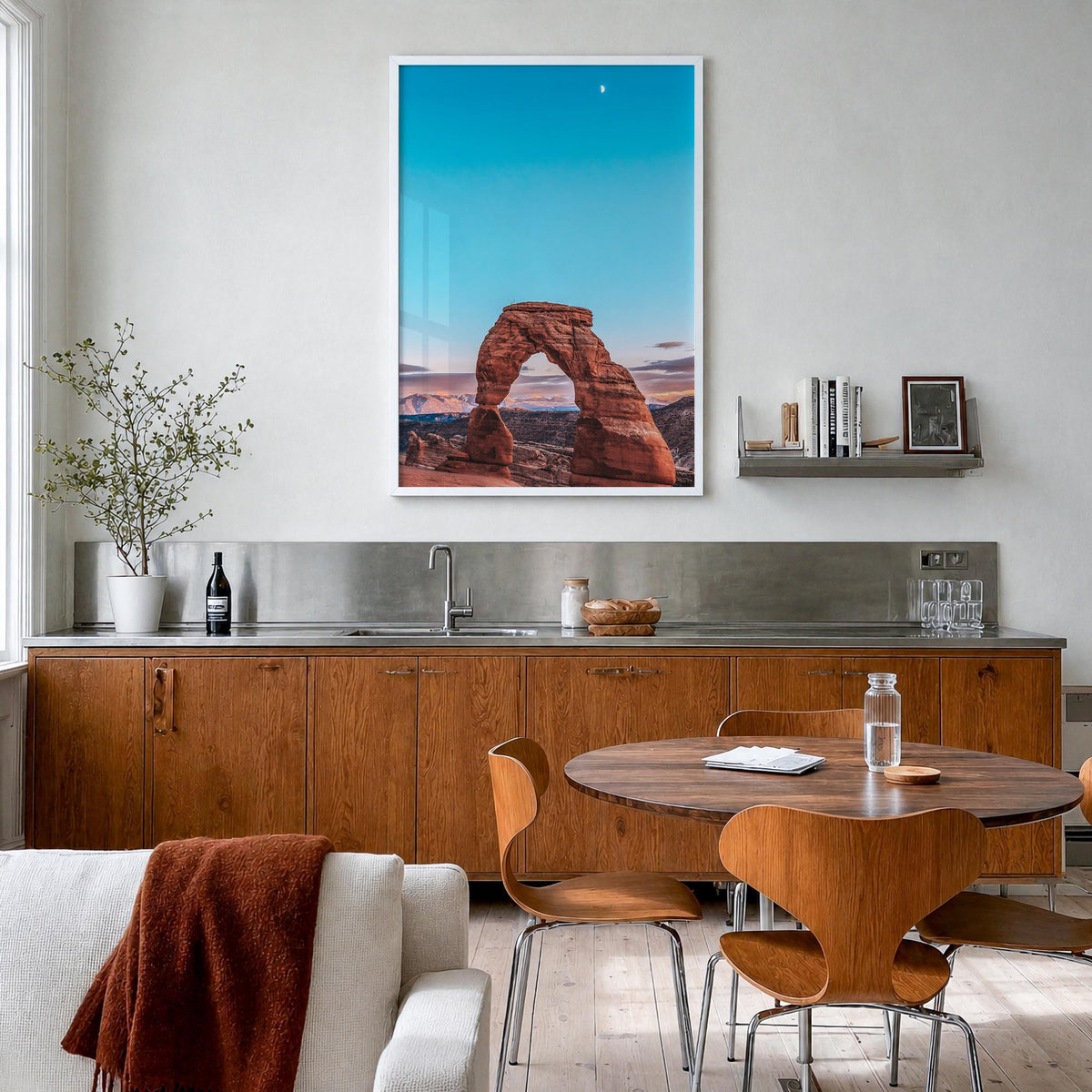 Utah no. 2 colorful photo poster of United States – vertical wall art in white wood frame, hanging on wall