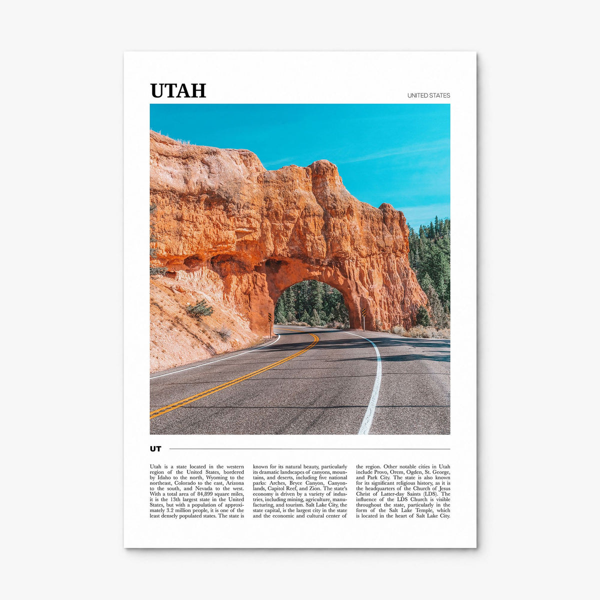 Utah Travel No 2 Poster, print only (unframed)