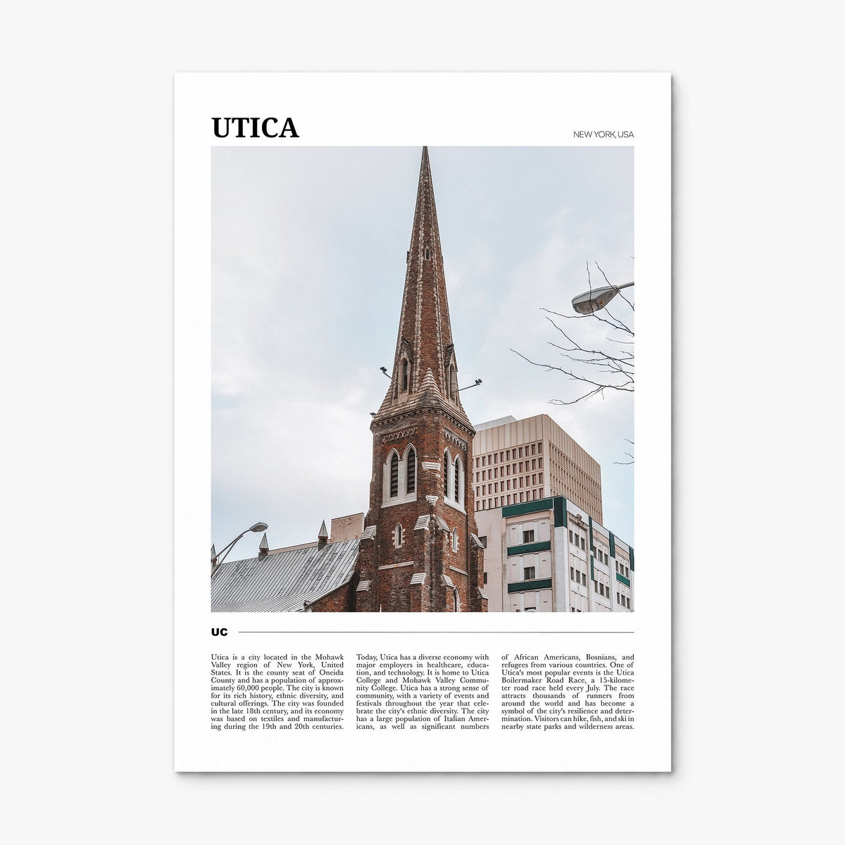 Utica Travel Poster, print only (unframed)